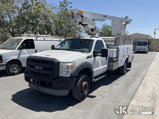 (Jurupa Valley, CA) Altec AT200A, Telescopic Bucket Truck mounted behind cab on 2012 Ford F-450 SD S