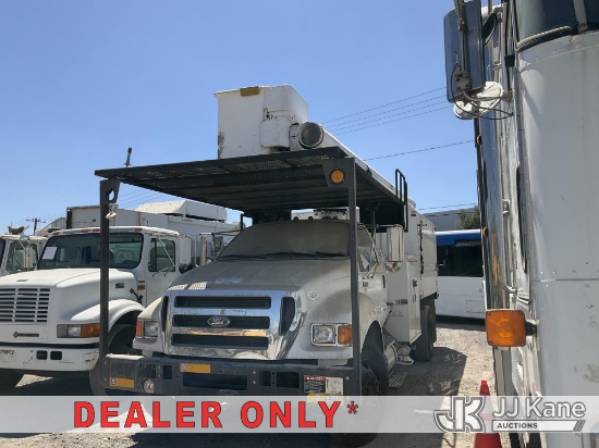 (Jurupa Valley, CA) Altec LR756, Over-Center Bucket Truck mounted behind cab on 2013 Ford F-750 Regu