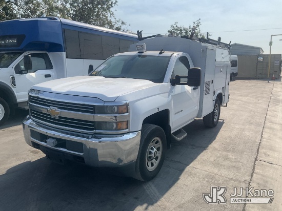 (Jurupa Valley, CA) 2015 Chevrolet Silverado 3500HD Work Truck Long Box Utility Truck Runs & Moves