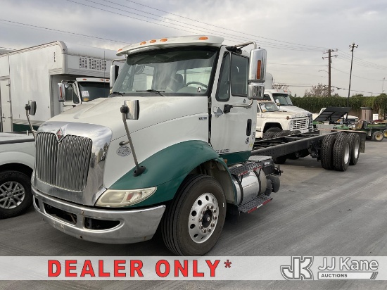 (Jurupa Valley, CA) 2012 International 8600 T/A Cab & Chassis Runs & Moves) (Missing Mud Flap