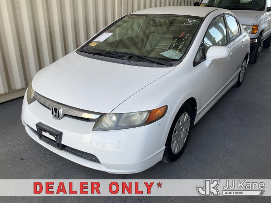 (Jurupa Valley, CA) 2008 Honda Civic 4-Door Sedan Runs & Moves) (Passed Smog, CNG Tank Expired 07-20
