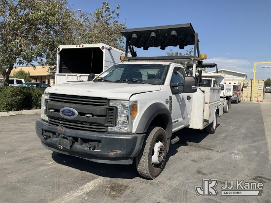 (Jurupa Valley, CA) 2017 Ford F-550 Regular Cab DRW Flatbed Truck Runs & Moves Open Recall, Vehicle