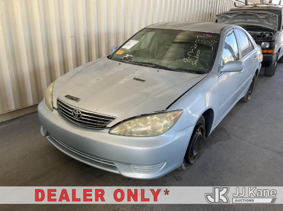 (Jurupa Valley, CA) 2006 Toyota Camry 4-Door Sedan Runs & Moves, Cracked Tires (Off Rim), Windshield