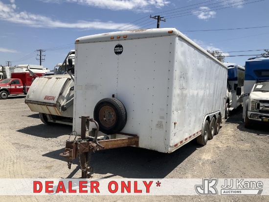 (Jurupa Valley, CA) 2001 Wells Cargo Tri-Axle Enclosed Trailer Has Body Damage)(VIN Plate Illegible,