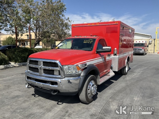 (Jurupa Valley, CA) 2015 RAM 4500 Ambulance Runs & Moves) (Missing GVWR Sticker, Manufacturer Recall