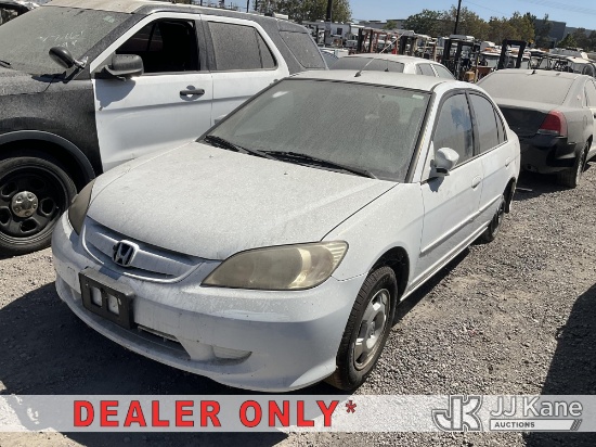 (Jurupa Valley, CA) 2005 Honda Civic 4-Door Hybrid Sedan Not Running, Conditions Unknown) (No Key