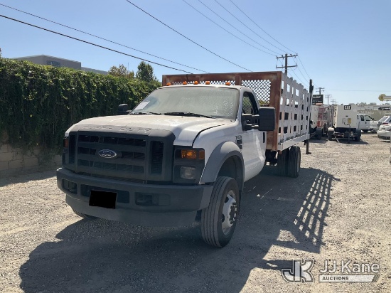(Jurupa Valley, CA) 2008 Ford F-450 SD Stake Truck Runs, Moves, & Lift Gate Operates