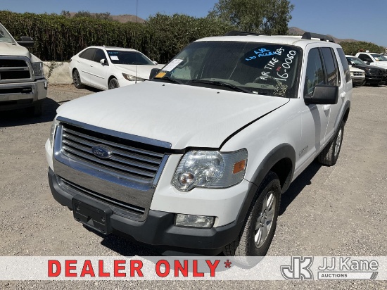 (Jurupa Valley, CA) 2007 Ford Explorer XLT 4.0L 4-Door Sport Utility Vehicle Runs & Moves, Dash Warn