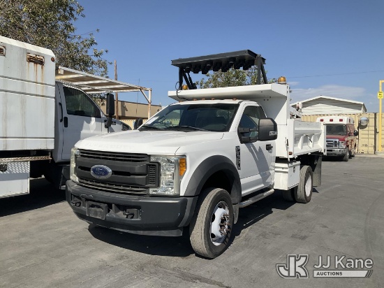 (Jurupa Valley, CA) 2017 Ford F-450 SD Dump Truck Runs, Moves, & Dump Operates