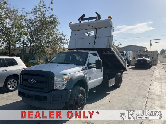(Jurupa Valley, CA) 2014 Ford F-450 SD Regular Cab DRW Dump Truck Runs & Moves) (Dash Warning Indica