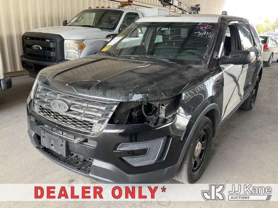 (Jurupa Valley, CA) 2017 Ford Explorer Police 4-Door Sport Utility Vehicle Runs & Moves, Ignition Is