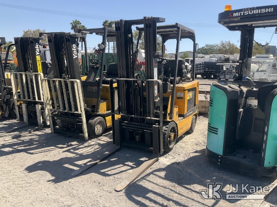 (Jurupa Valley, CA) Mitsubishi FBC25N Solid Tired Forklift Not Running, Condition Unknown