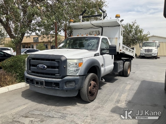 (Jurupa Valley, CA) 2014 Ford F-450 SD Dump Truck Runs, Moves & Dump Operates) (Manufacturer Recall