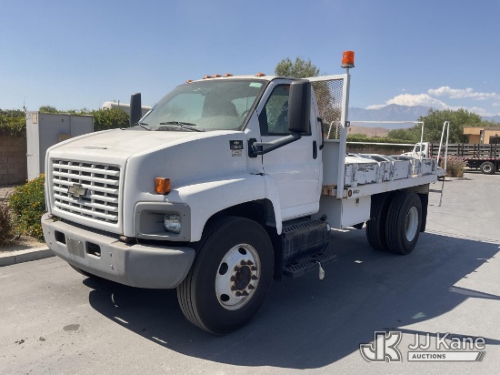 (Jurupa Valley, CA) 2008 Chevrolet C7500 Flatbed Truck Runs & Moves