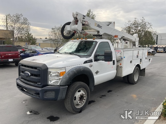 (Jurupa Valley, CA) Altec AT37G, Articulating & Telescopic Bucket Truck mounted behind cab on 2016 F