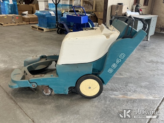 (Neenah, WI) Tennant 3640 floor sweeper Not Running, Condition Unknown) (Exterior Defect-Missing Pie