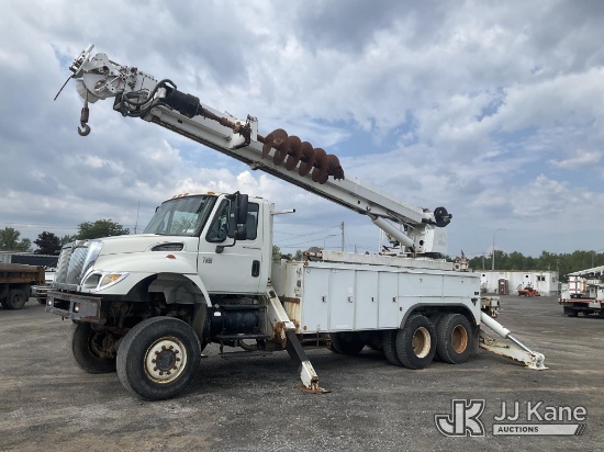 (Rome, NY) Altec D4065A-TR, Digger Derrick rear mounted on 2006 International 7400 6x6 Utility Truck