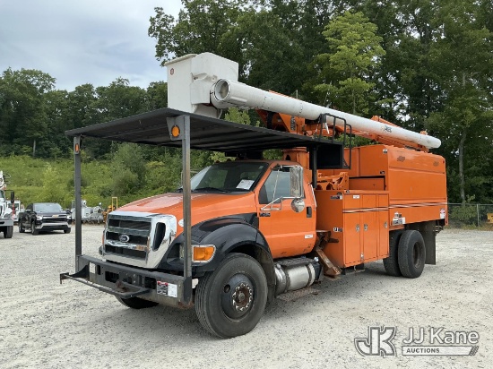 (Shrewsbury, MA) Altec LR760E70, Over-Center Elevator Bucket Truck mounted behind cab on 2015 Ford F