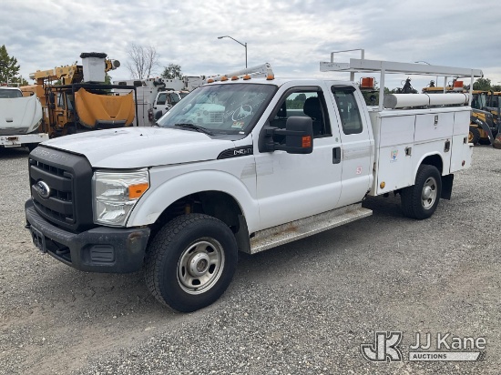 (Plymouth Meeting, PA) 2011 Ford F350 4x4 Extended-Cab Service Truck Runs & Moves) (Corrosion) (Wind