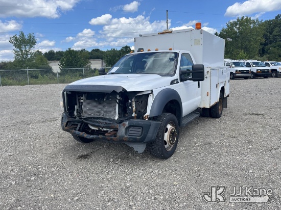 (Louisville, OH) 2013 Ford F-450 SD Enclosed High-Top Service Truck (Runs & Moves) (Collision Issues