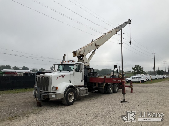 (Charlotte, MI) Terex BT70100, Hydraulic Crane mounted behind cab on 2008 Peterbilt 367 T/A Flatbed/