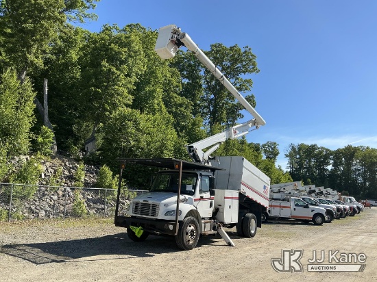 (Shrewsbury, MA) Altec LR756, Over-Center Bucket Truck mounted behind cab on 2018 Freightliner M2 10