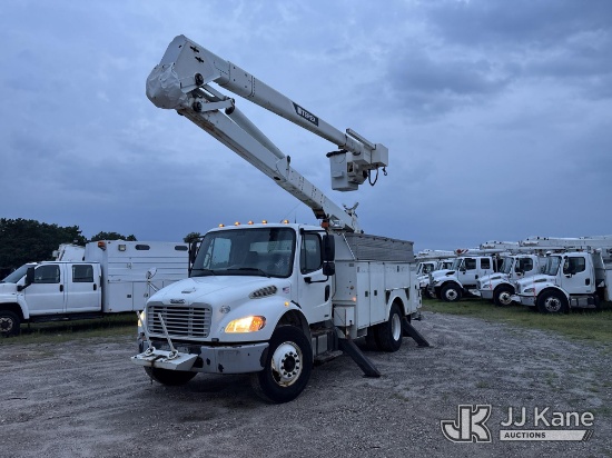 (Bellport, NY) Terex/HiRanger HR52M, Material Handling Bucket Truck rear mounted on 2012 Freightline