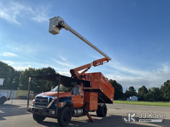 (Ashland, OH) Altec LR756, Over-Center Bucket Truck mounted behind cab on 2015 Ford F-750 Regular Ca