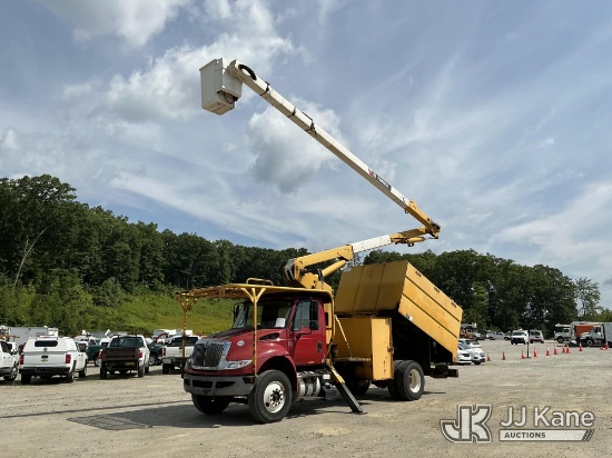 (Shrewsbury, MA) Terex Hi-Ranger XT-60, Over-Center Bucket Truck mounted behind cab on 2015 Internat