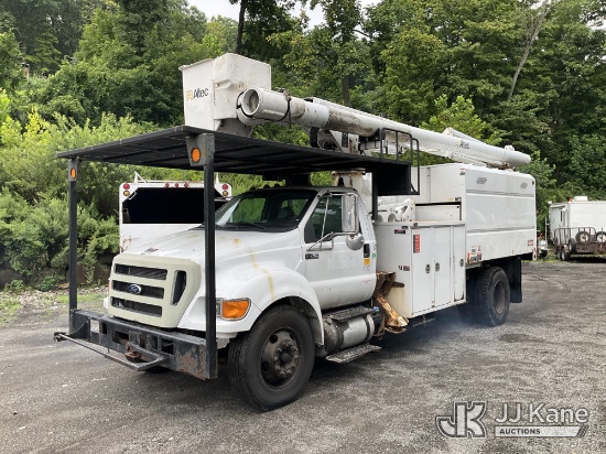 (Branchville, NJ) Altec LR760-E70, Over-Center Elevator Bucket Truck mounted behind cab on 2015 Ford