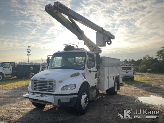 (Bellport, NY) Versalift VC431-01, Over-Center Bucket center mounted on 2012 Freightliner M2 106 Uti
