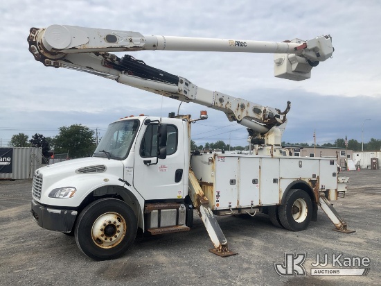 (Rome, NY) Altec AM55-MH, Over-Center Material Handling Bucket Truck rear mounted on 2020 Freightlin
