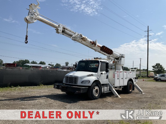 (Charlotte, MI) Altec DC47-TR, Digger Derrick rear mounted on 2014 Freightliner M2 106 Utility Truck