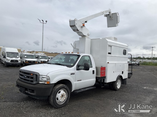 (Rome, NY) ETI ETT29-SNT , Telescopic Non-Insulated Bucket Truck mounted behind cab on 2004 Ford F55