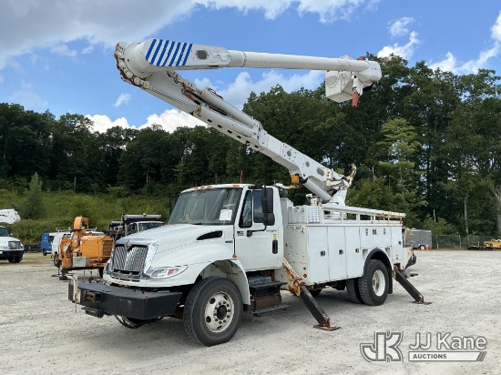 (Shrewsbury, MA) Altec AM55-MH, Over-Center Material Handling Bucket Truck rear mounted on 2012 Inte