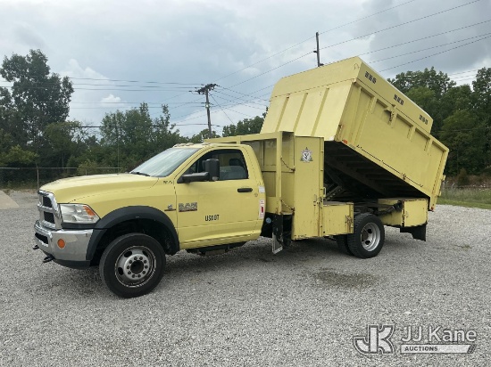 (Fort Wayne, IN) 2016 RAM 5500 Regular Cab DRW Chipper Dump Truck Runs, Moves & Dump Operates) (Dash