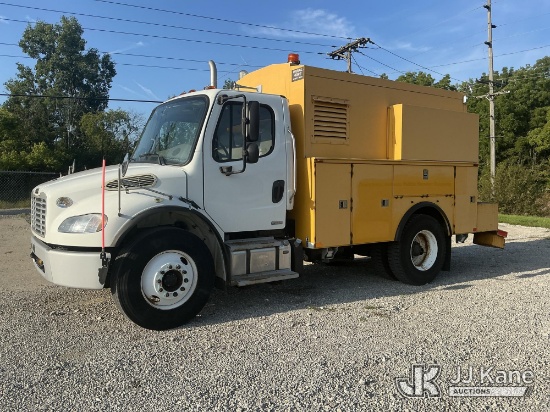 (Fort Wayne, IN) 2011 Freightliner M2 106 Air Compressor/Enclosed Utility Truck Runs & Moves) (Dash