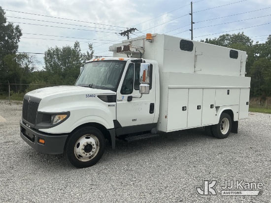 (Fort Wayne, IN) 2015 International TerraStar Air Compressor/Enclosed Utility Truck Runs & Moves) (D