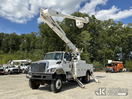 (Shrewsbury, MA) Altec AM55-MH, Over-Center Material Handling Bucket Truck mounted behind cab on 201