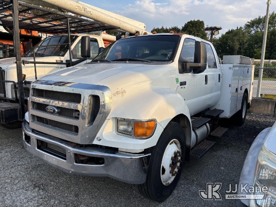 (Plymouth Meeting, PA) 2015 Ford F650 Crew-Cab Utility Truck No Key) (Not Running Condition Unknown)