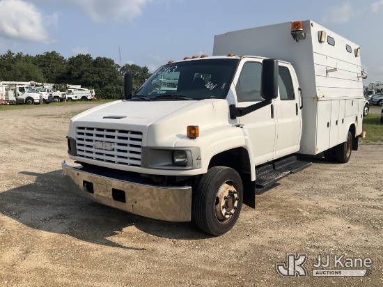 (Bellport, NY) 2007 GMC C5500 Crew-Cab Enclosed Service Truck Runs & Moves) (Belt Off, Not Charging,