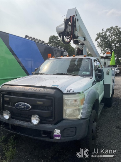 (Central Islip, NY) ETI ETC37-IH, Articulating & Telescopic Bucket mounted behind cab on 2011 Ford F