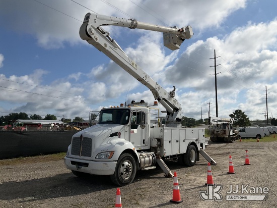 (Charlotte, MI) Altec AA55-MH, Articulating Material Handling Bucket Truck rear mounted on 2018 Kenw