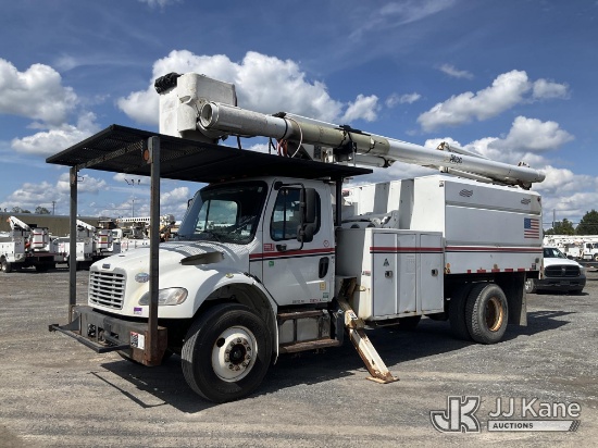 (Rome, NY) Altec LR760-E70, Over-Center Elevator Bucket Truck mounted behind cab on 2014 Freightline