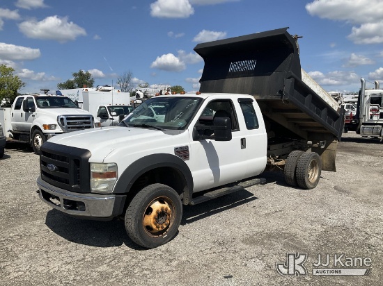 (Plymouth Meeting, PA) 2008 Ford F550 4x4 Extended-Cab Dump Truck Runs Moves & Dump Operates) (Dash