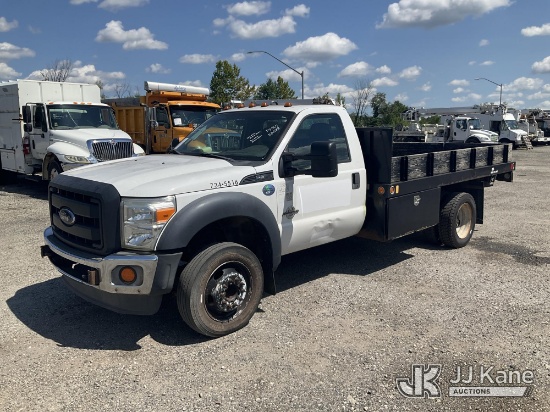 (Plymouth Meeting, PA) 2015 Ford F550 2WD Flatbed Truck Runs & Moves) (Seller States; Electrical Iss