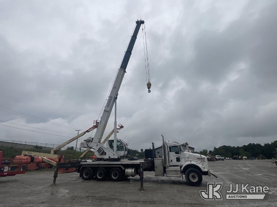 (Saint Clairsville, OH) Manitex 5096S, Hydraulic Truck Crane rear mounted on 2013 Kenworth T800 Flat