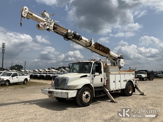 (Charlotte, MI) Altec DM47B-TR, Digger Derrick rear mounted on 2007 International 4300 Utility Truck