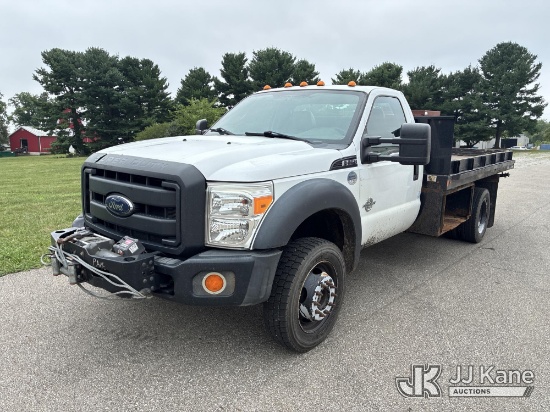 (Ashland, OH) 2016 Ford F-550 Regular Cab DRW Flatbed Truck Runs & Moves)(Dash Warning Indicators On