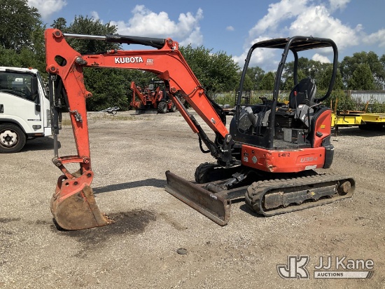 (South Beloit, IL) 2020 Kubota U35-4 Mini Hydraulic Excavator Runs, Moves, & Operates) (Left Arm Loc